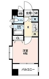 レジオス池袋EAST 5階1Kの間取り