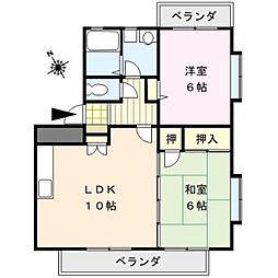 グランディール 2LDKの間取図画像