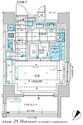 ザ・パークワンズ三軒茶屋 3階1Kの間取り