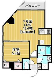 ソラトワーヌ 1LDKの間取図画像