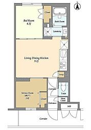 ラクラス中野南台 4階1SDKの間取り