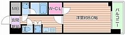 アンビエンテ四ツ橋 1Kの間取図画像