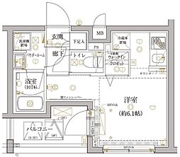 京成押上線 京成立石駅 徒歩5分の賃貸マンション 4階ワンルームの間取り
