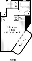 京王井の頭線 永福町駅 徒歩7分の賃貸マンション 3階ワンルームの間取り