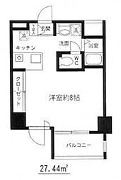 アールレジデンス 4階ワンルームの間取り