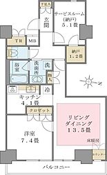 Brilliaist東雲キャナルコート 1SLDKの間取図画像