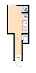 TOKYOβ竹ノ塚10 ワンルームの間取図画像