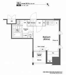 プライムアーバン板橋 4階ワンルームの間取り