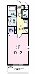ベル・カルム 1Kの間取図画像