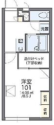 レオパレスイースタンB 1Kの間取図画像