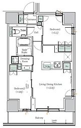 ONE ROOF RESIDENCE NISHINIPPORI 2LDKの間取図画像