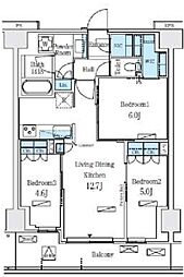 ロイヤルパークス赤羽ノース 9階3LDKの間取り