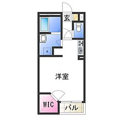レオネクスト美原野元 1Kの間取図画像