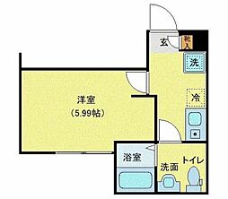 JR常磐線 三河島駅 徒歩6分の賃貸マンション 4階1Kの間取り
