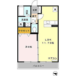 プランドールパレス 1LDKの間取図画像