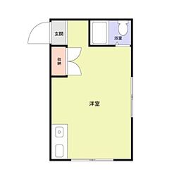 K'sコートリバーサイド相川 ワンルームの間取図画像
