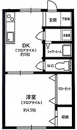 アイハイム 1DKの間取図画像