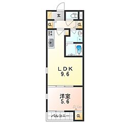 (仮称)H and P 平野 1LDKの間取図画像