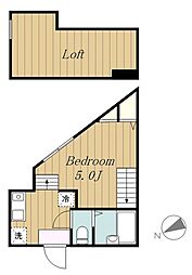 小田急小田原線 相模大野駅 徒歩11分の賃貸アパート 1階1Kの間取り