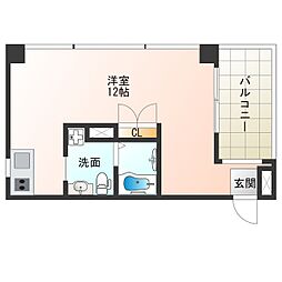 阪急神戸本線 中津駅 徒歩7分の賃貸マンション 7階ワンルームの間取り