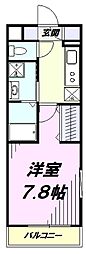 所沢市東所沢和田1丁目アパート 1Kの間取図画像