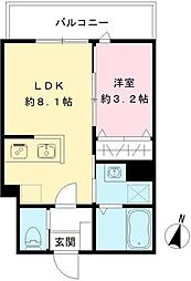 ハーモニー二葉 1LDKの間取図画像