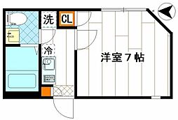 グランスクエア梶ヶ谷 1Kの間取図画像