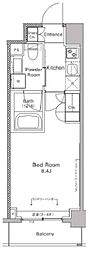 プラウドフラット中落合 1Kの間取図画像