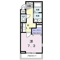フェニックス 1Kの間取図画像