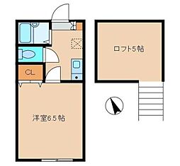ランドシッツ田端WEST 1Kの間取図画像