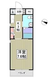 パンテオン 1Kの間取図画像