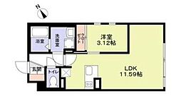 The Residence Ichigayadaimachi 1LDKの間取図画像