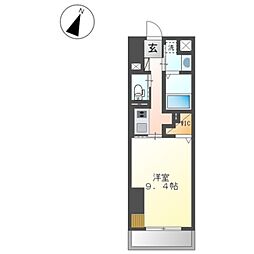 JR阪和線 和歌山駅 徒歩7分の賃貸マンション 6階1Kの間取り