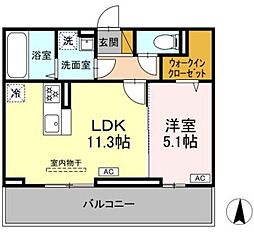 タイムズ・スクエアV Three 1LDKの間取図画像