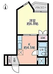 メゾンレピスリー 1Kの間取図画像