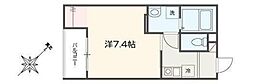 MELLAS新狭山III 1Kの間取図画像