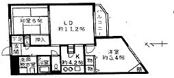 グランツブルク旗の台 2LDKの間取図画像