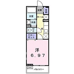 JR紀勢本線 紀和駅 徒歩5分の賃貸アパート 2階1Kの間取り