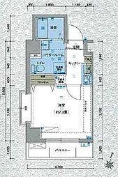 バージュアル浦和ウエスト 5階1Kの間取り