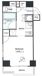 ディム東池袋 3階1Kの間取り