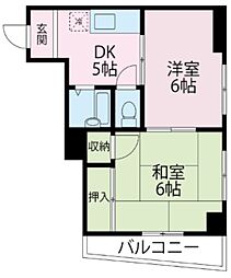 竹島ビル 2DKの間取図画像