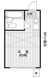 ペアパレス落合 ワンルームの間取図画像