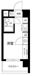京王井の頭線 明大前駅 徒歩7分の賃貸マンション 7階ワンルームの間取り