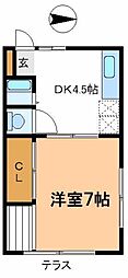 コーポ.クサナギ 1DKの間取図画像