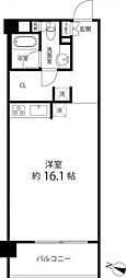 レガリア都立大レジデンス ワンルームの間取図画像