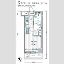 MAXIV ALIVE堀切菖蒲園 1Kの間取図画像