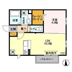 蔵漆倶北館 1LDKの間取図画像