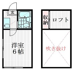 サンハイツ鶴ケ島 1Kの間取図画像