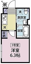 コージー淵野辺 1Kの間取図画像