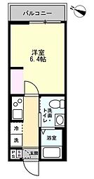 ハイバリーフォード元山 1Kの間取図画像